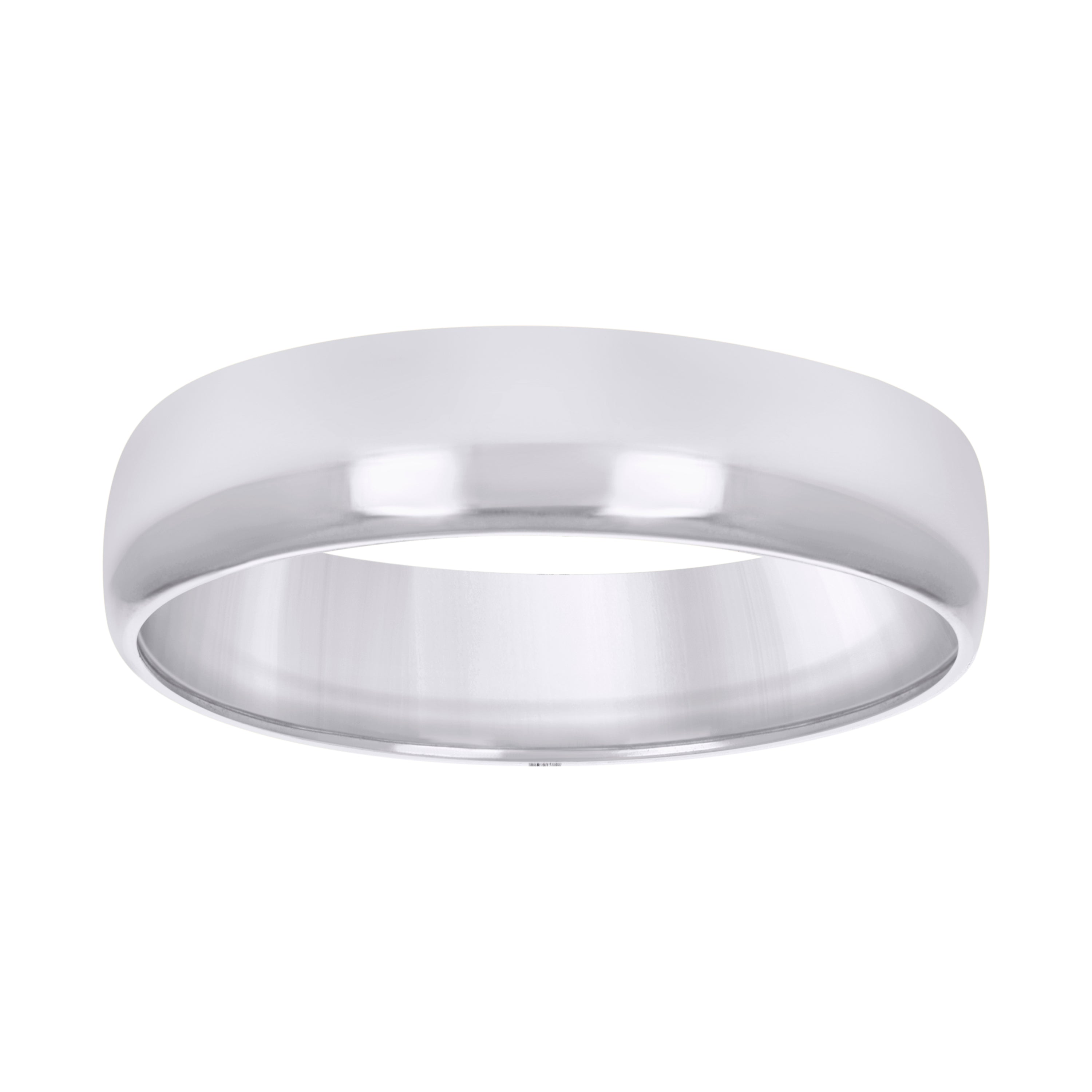 10kt White Gold Unisex 5mm Regular-Fit Wedding Band Ring Size 5