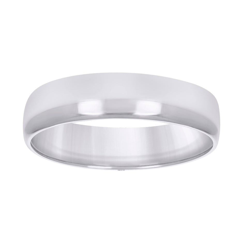 10kt White Gold Unisex 5mm Regular-Fit Wedding Band Ring Size 11 - SLV-40512