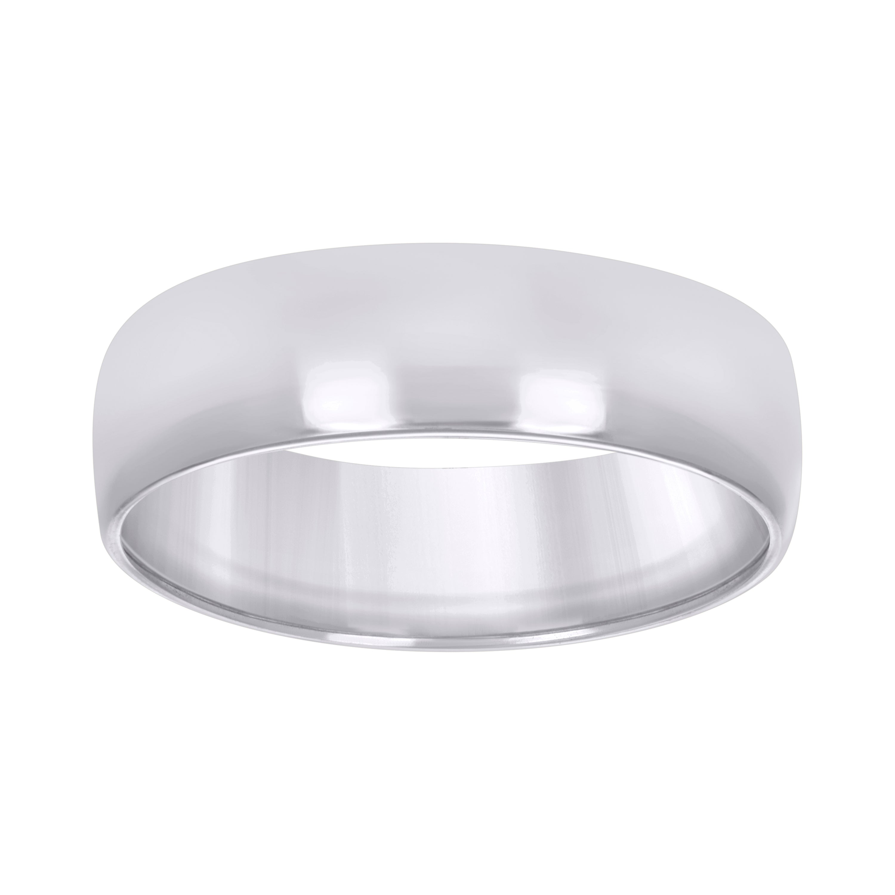 10kt White Gold Unisex 6mm Regular-Fit Wedding Band Ring Size 11 - SLV-40530