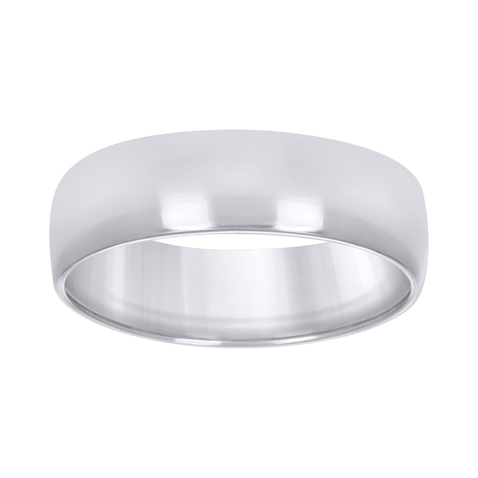 10kt White Gold Unisex 6mm Regular-Fit Wedding Band Ring Size 11 - SLV-40530