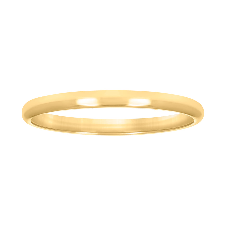 10kt Yellow Gold Unisex 2mm Comfort-Fit Wedding Band Ring Size 5