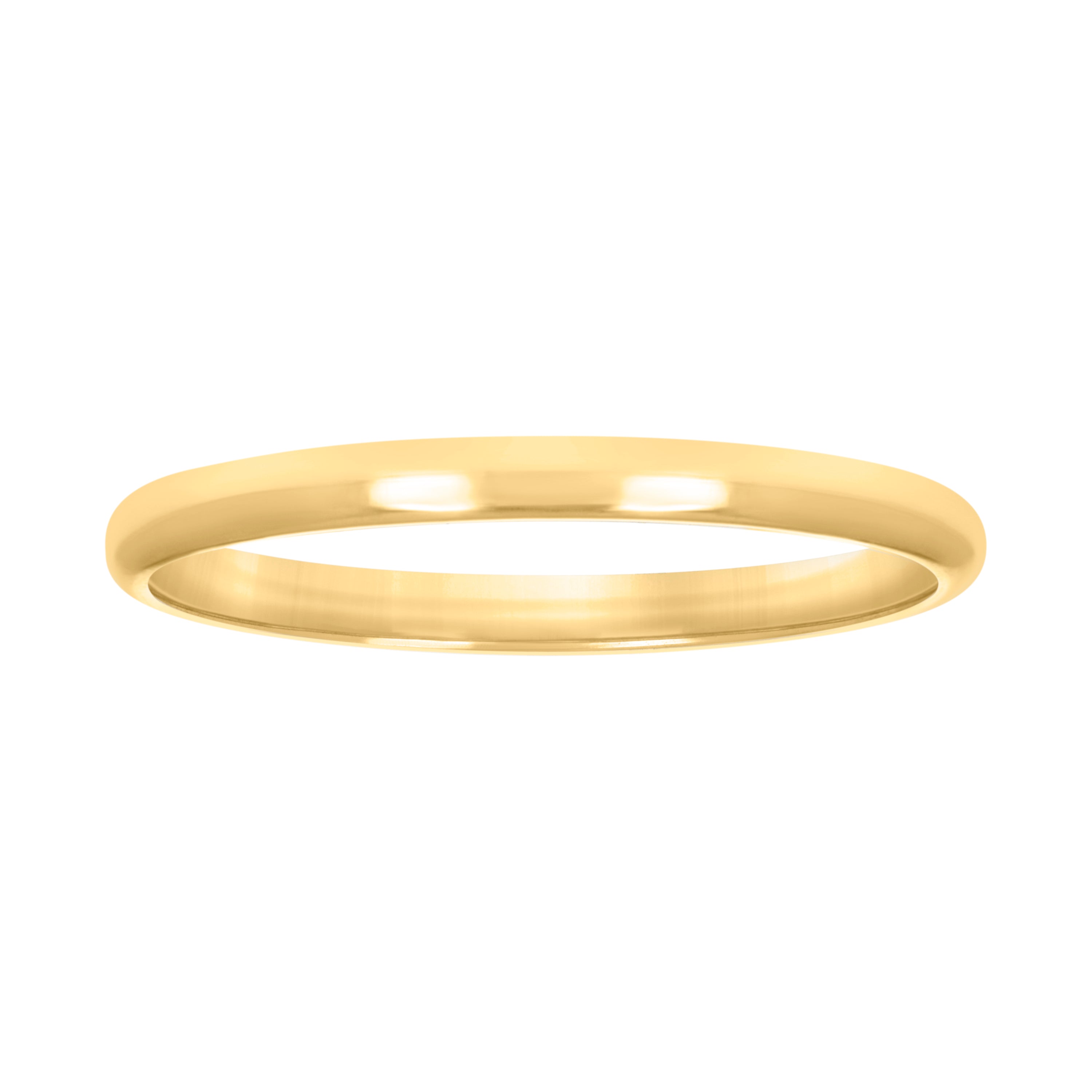 10kt Yellow Gold Unisex 2mm Comfort-Fit Wedding Band Ring Size 10 - SLV-40585