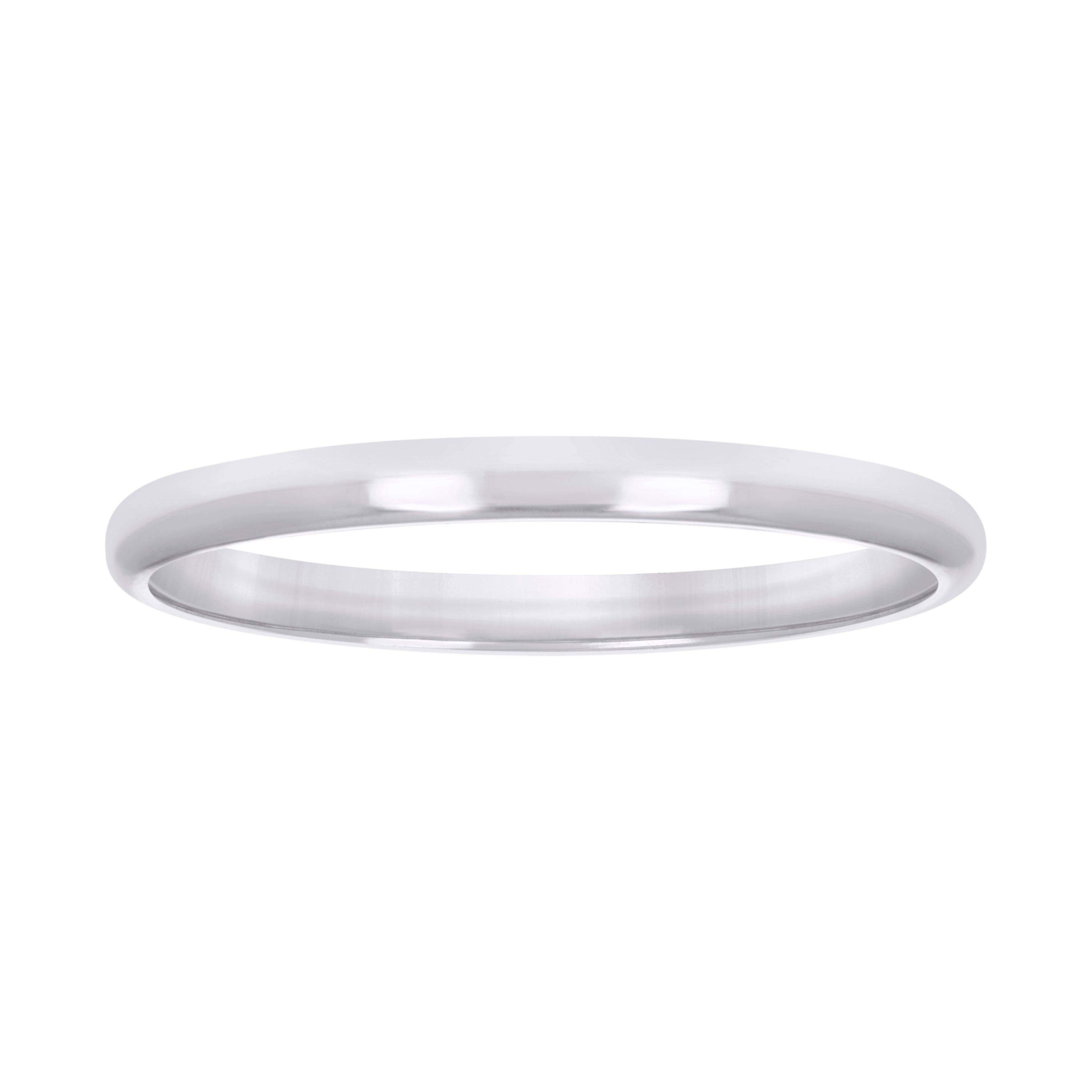 10kt White Gold Unisex 2mm Comfort-Fit Wedding Band Ring Size 13 - SLV-40592