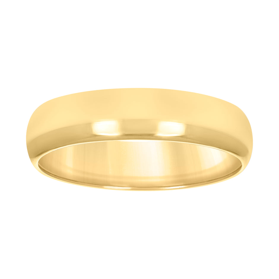 10kt Yellow Gold Unisex 5mm Comfort-Fit Wedding Band Ring Size 9 - SLV-40635