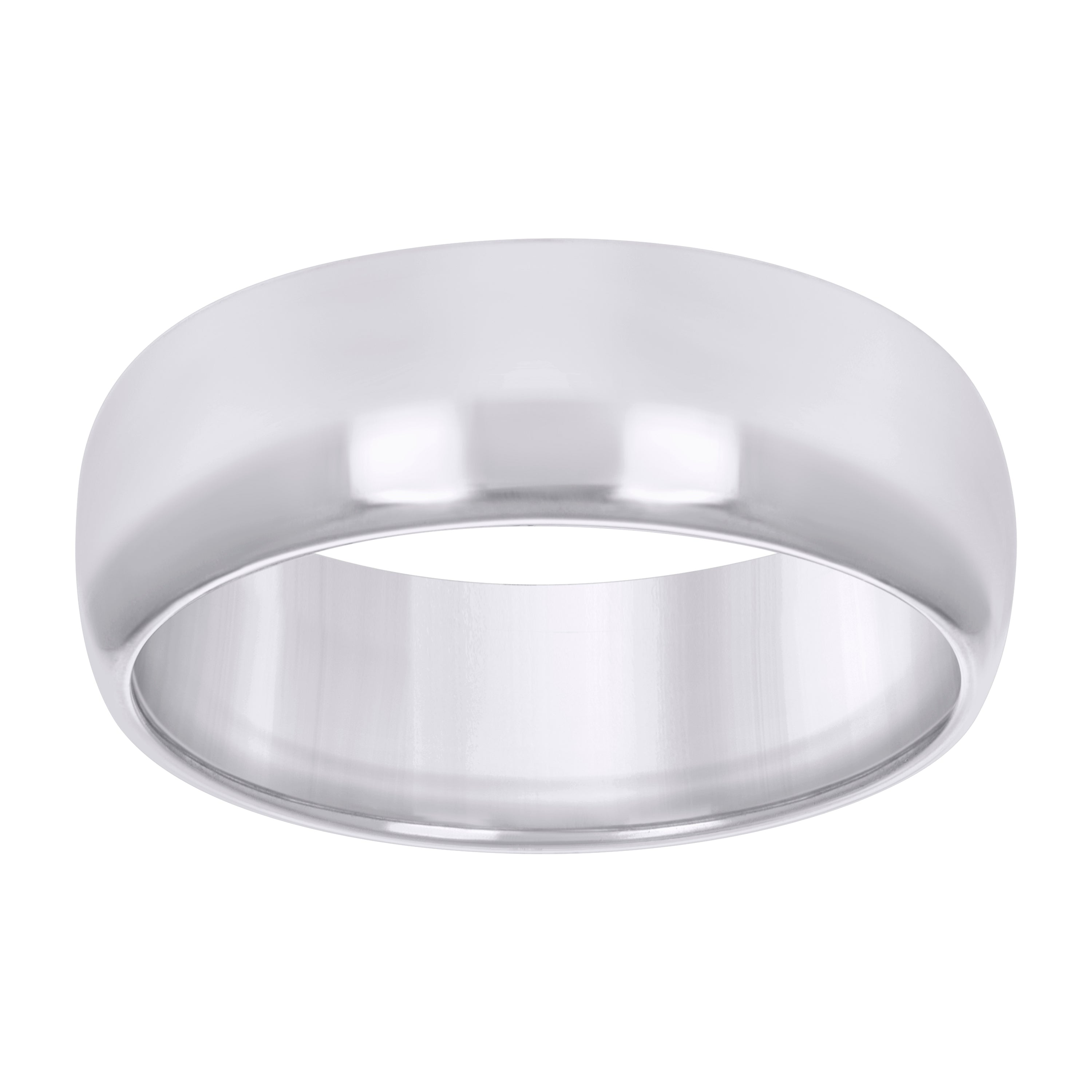 10kt White Gold Unisex 6mm Comfort-Fit Wedding Band Ring Size 9 - SLV-40655