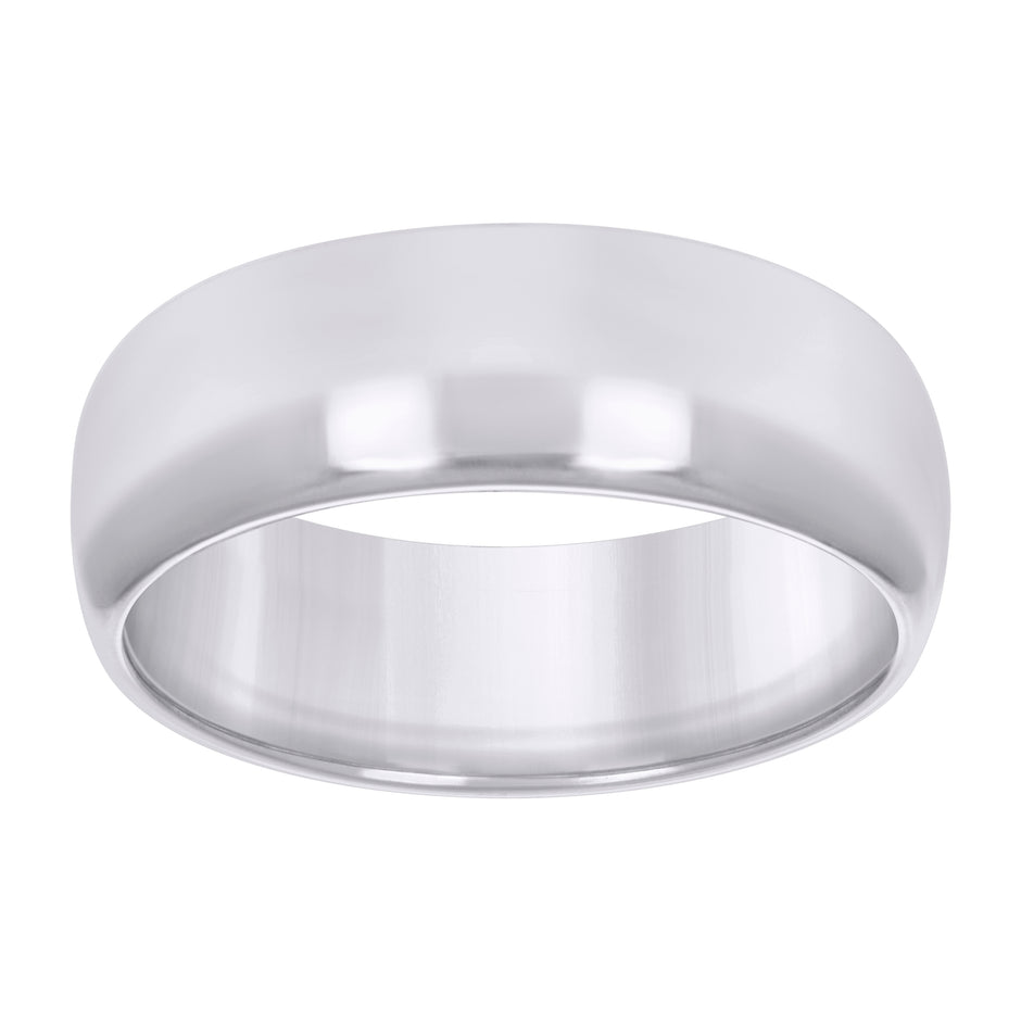 10kt White Gold Unisex 6mm Comfort-Fit Wedding Band Ring Size 10 - SLV-40657
