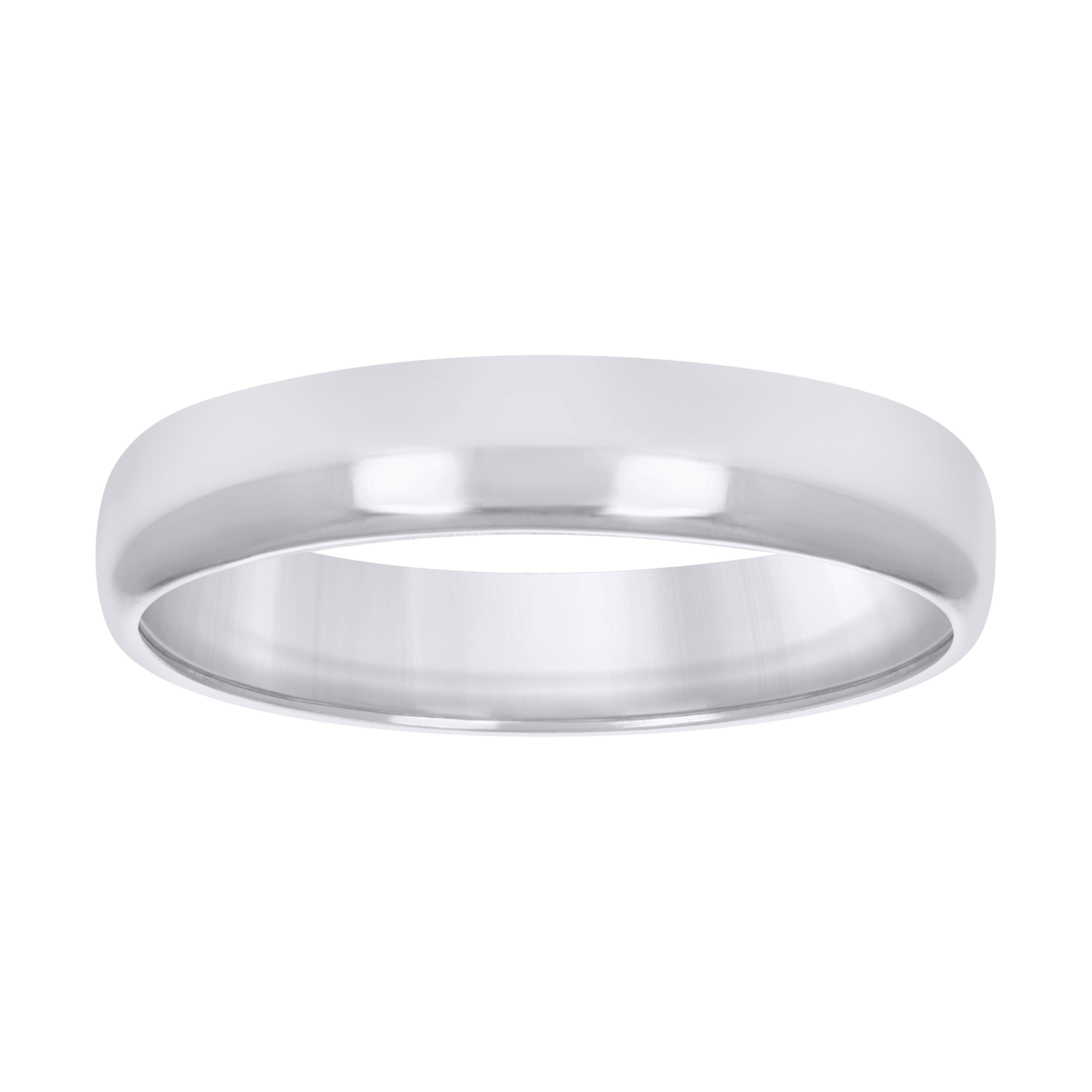 10kt White Gold Unisex 4mm Regular-Fit Wedding Band Ring Size 5