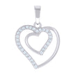 925 Sterling Silver Womens Cubic Zirconia Heart Charm Pendant