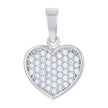 925 Sterling Silver Womens Cz Heart Charm Pendant