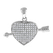 925 Sterling Silver Womens Cz Heart Charm Pendant