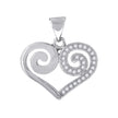 925 Sterling Silver Womens Cz Heart Charm Pendant