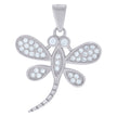 925 Sterling Silver Womens Cubic Zirconia Dragonfly Charm Pendant