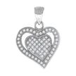 925 Sterling Silver Womens Cz Heart Charm Pendant