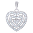 925 Sterling Silver Womens Cz Heart Charm Pendant