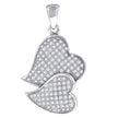925 Sterling Silver Womens Cz Heart Charm Pendant