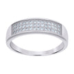 925 Sterling Silver Womens Cubic Zirconia Cz 3 Row Wedding Band Ring Size 5