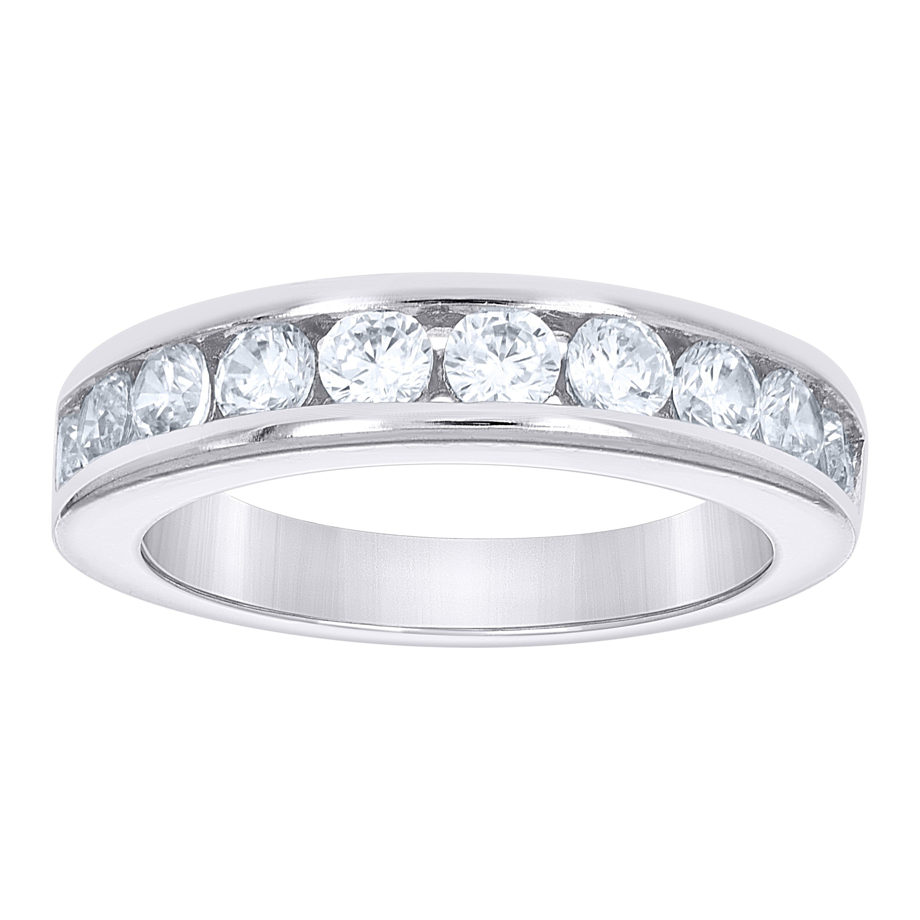 925 Sterling Silver Womens Cubic-Zirconia Eternity Band Ring Size 6