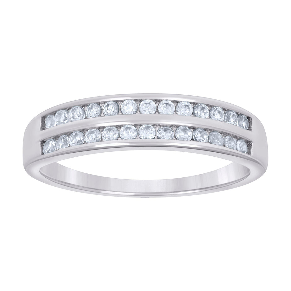 925 Sterling Silver Womens Cubic-Zirconia Fashion Ring Size 8 - SLV-42734