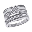 925 Sterling Silver Cubic Zirconia Trio Size-9 Anniversary Wedding Band Engagement Ring - SLV-42789