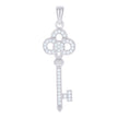 925 Sterling Silver Womens Cz Key Charm Pendant