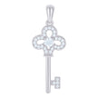 925 Sterling Silver Mens Cubic Zirconia Key Charm Pendant