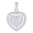925 Sterling Silver Womens Cubic Zirconia Heart Charm Pendant