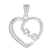 925 Sterling Silver Womens Cubic-Zirconia Heart Charm Pendant