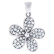 925 Sterling Silver Women Cubic-Zirconia Flower Fashion Charm Pendant 