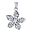 925 Sterling Silver Womens Cubic-Zirconia Flower Fashion Charm Pendant