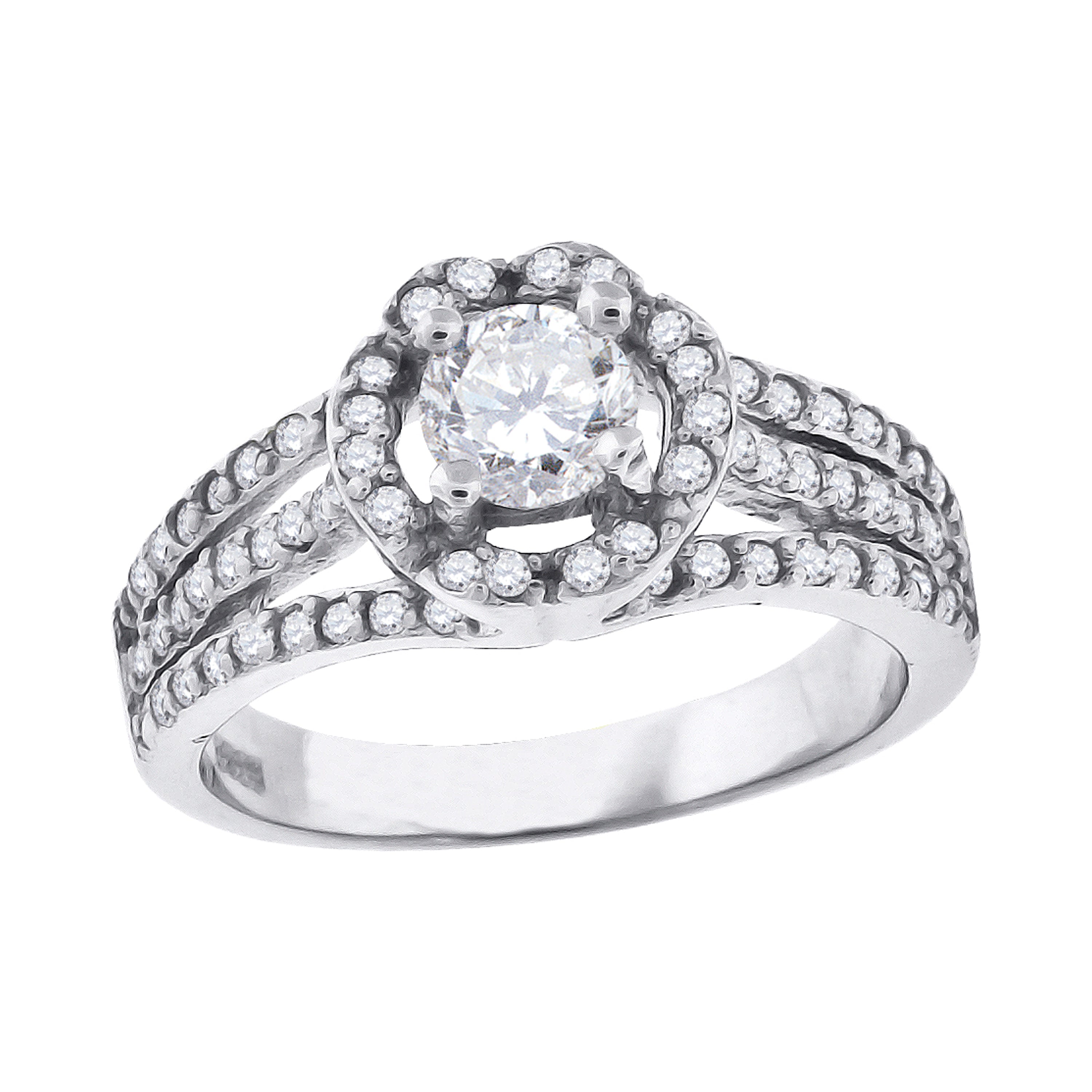 925 Sterling Silver Womens Cubic Zirconia Fashion Engagement Ring Size 6