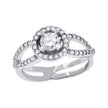 925 Sterling Silver Womens Cubic Zirconia Halo Engagement Ring Size 6