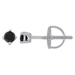 925 Sterling Silver Womens Black Cubic Zirconia Round Classic Studs Earrings