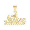 10kt Yellow Gold Unisex No.1 Nurse Letters & Words Charm Pendant