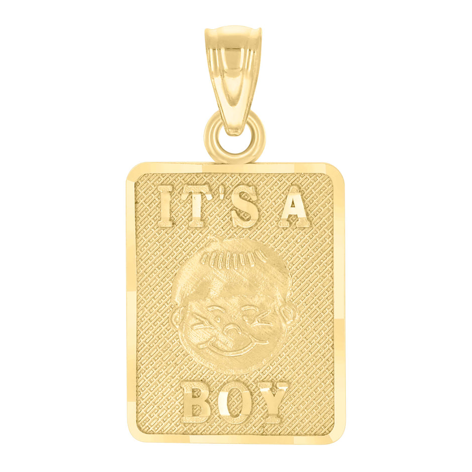 10kt Yellow Gold Baby It's A Boy Charm Pendant