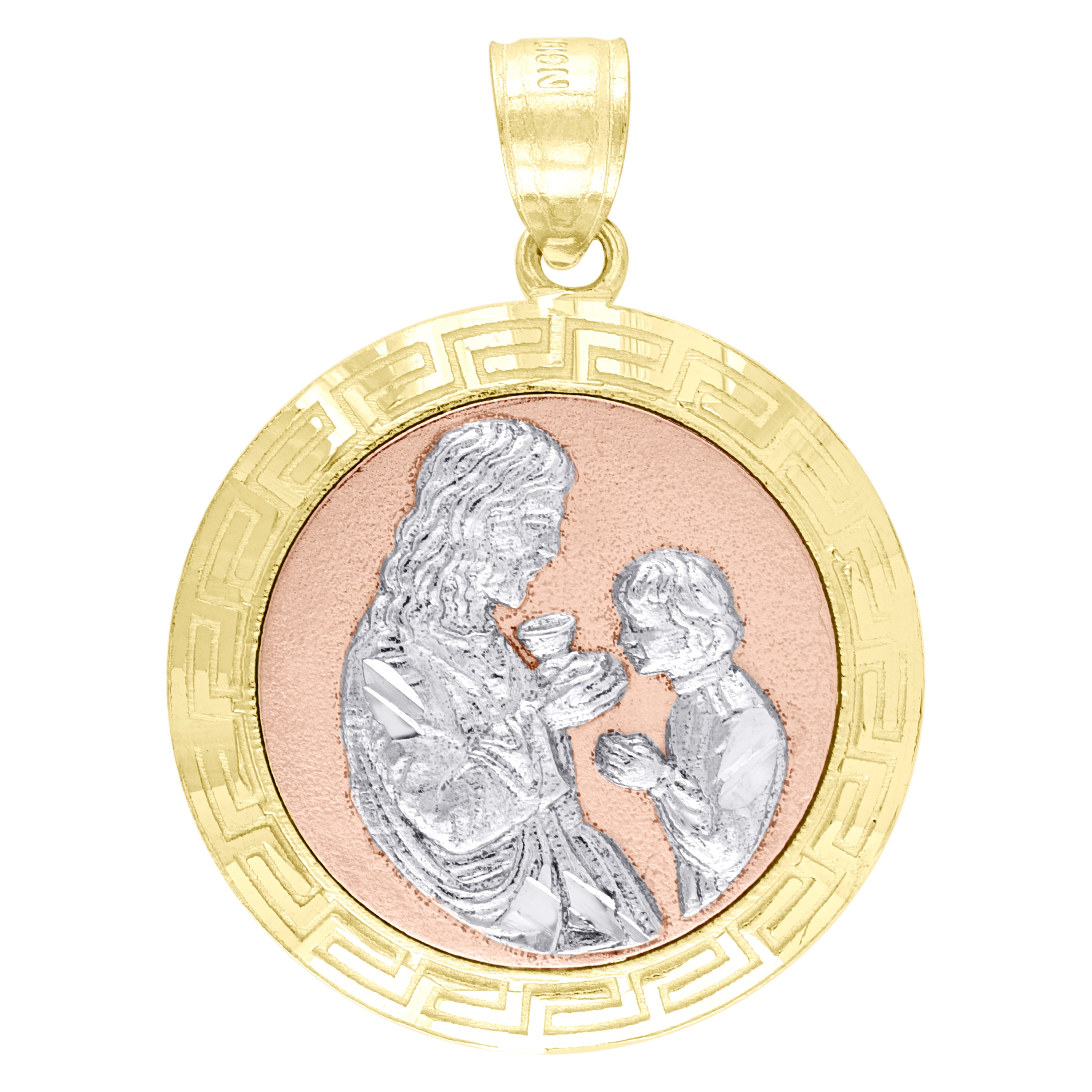 10kt Gold Tri-Color Unisex Communion Religious Charm Pendant