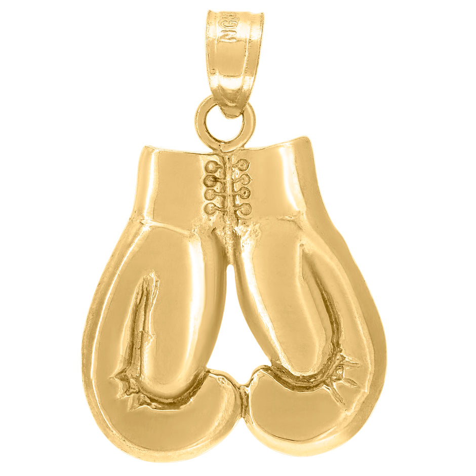 10kt Yellow Gold Unisex Boxing Glove Sports Charm Pendant
