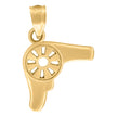 10kt Yellow Gold Unisex Hair Dryer Tools Charm Pendant