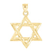 10kt Yellow Gold Mens Women Star Of David Religious Charm Pendant