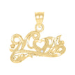 10kt Two-Tone Gold Womens Textured Mom Heart Charm Pendant