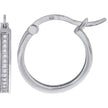 925 Sterling Silver Womens Cubic Zirconia Single Row Migraine Huggie Hoop Earrings