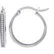 925 Sterling Silver Womens Cubic Zirconia Single Row Migraine Huggie Hoop Earrings