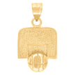10kt Yellow Gold Diamond-Cut Mens Basket Ball Sports Charm Pendant