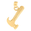 10kt Yellow Gold Diamond-Cut Mens Hammer Tools Charm Pendant