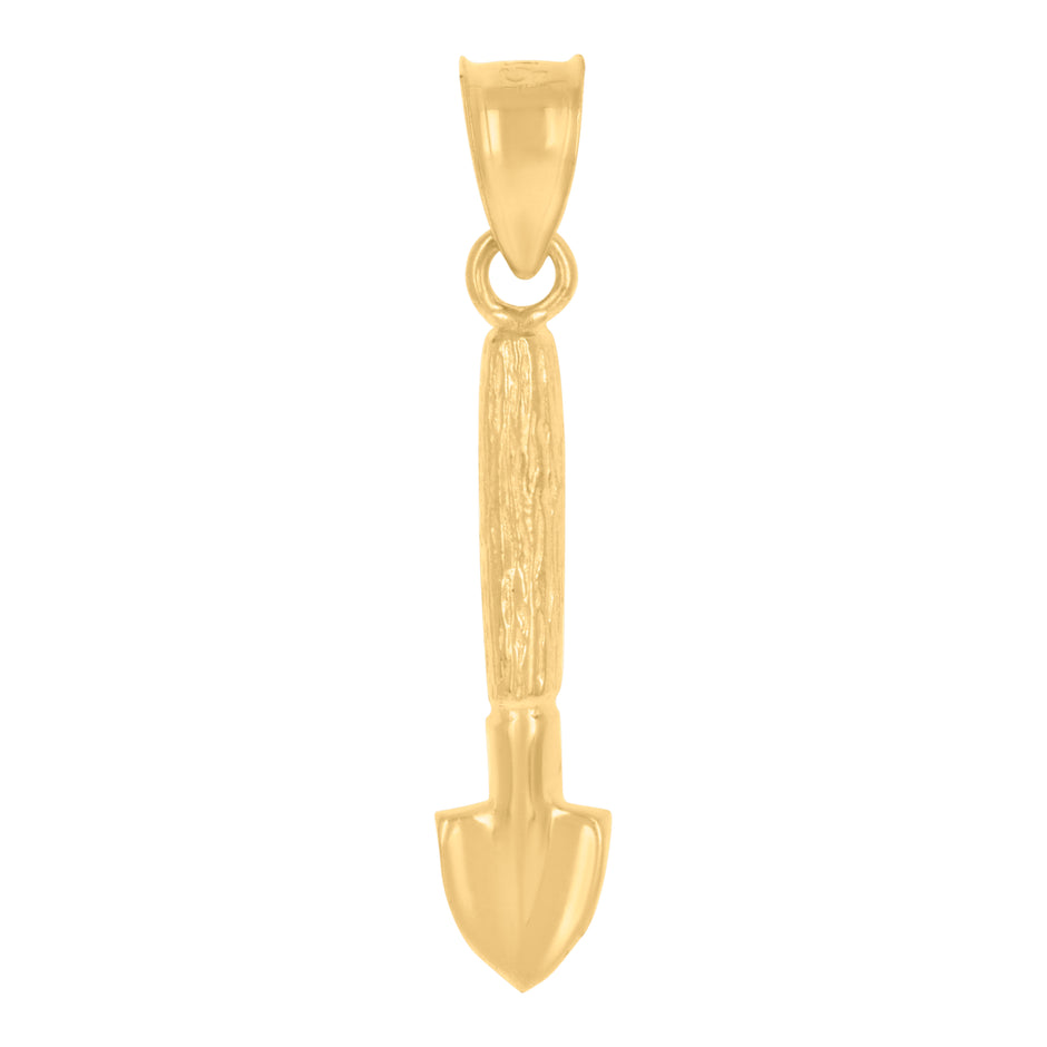 10kt Yellow Gold Mens Shovel Charm Pendant