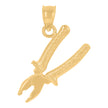 10kt Yellow Gold Textured Unisex Plier Tools Charm Pendant