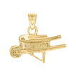 10kt Yellow Gold Mens Wheel Barrow Occupation Charm Pendant 