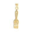10kt Yellow Gold Diamond-Cut Textured Unisex Paint Brush Tools Charm Pendant