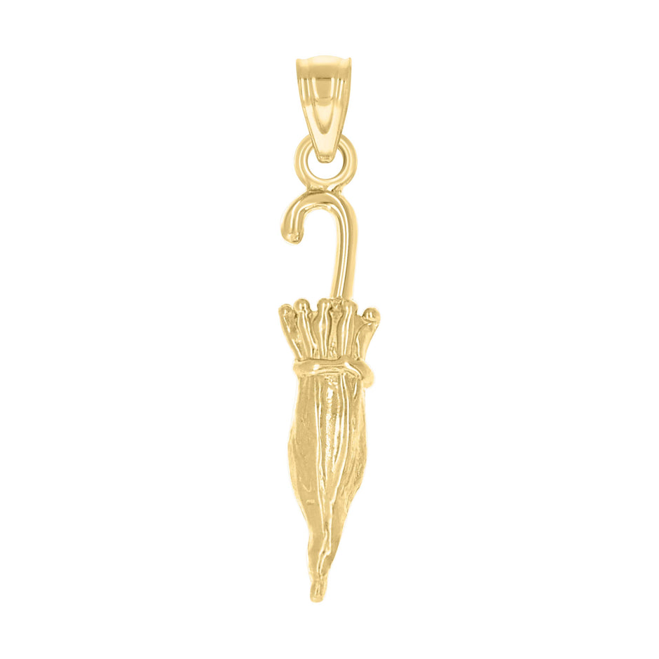 10kt Yellow Gold Unisex Umbrella Tools Charm Pendant