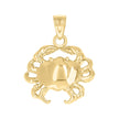 10kt Yellow Gold Diamond-Cut Unisex Crab Animal Charm Pendant