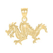 10kt Yellow Gold Diamond-Cut Unisex Dragon Animal Charm Pendant